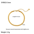 Detail showing 3mm gold-plated stainless steel flat snake chain with adjustable clasp - 3mm Wide Snake Bracelet (DYA023-3mm)