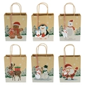 6er-Set Weihnachts-Geschenktüten aus Kraftpapier mit Tiermotiven und festlichen Anhängern - 24 Stück/packung (4 Stück In 6 Farben)