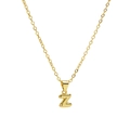 Polished 18k gold plated balloon bubble 3D initial letter Z pendant necklace - Letter Z