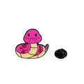 Cute pink and beige snake enamel brooch badge with a soft black rubber backing pin - Cute Pink and Beige Snake