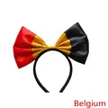 Belgium flag headband with large satin bow in black yellow red for sports fans - Belgium Flag