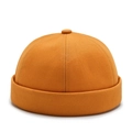 Unisex ginger yellow docker hat in retro cotton twill with classic rolled edge design - One Size / Yellow