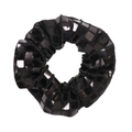 Detalle de coletero negro con lentejuelas cuadradas brillantes y diseño plisado 3D - Artículo individual / Lentejuelas Negras