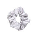 Elegant silver satin scrunchie with silky finish for women hair accessory styling - Light Gray