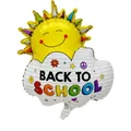 Smiling sun and cloud back to school foil balloon with colorful text for school decor - Rainbow Cloud and Sun Shape