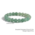 Green natural stone beaded bracelet with 8mm aventurine beads on elastic cord - Green Aventurine