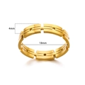 18K gold-plated stainless steel geometric hollow chain ring with 4mm width for women - Gold (JZ6079G-4mm)