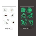 Luminous spider web temporary tattoo stickers WS-Y003 showing glow effect - Spider Web Style (WS-Y003)