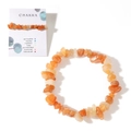 Bracciale elastico con pietre grezze arancioni su carta espositiva Chakra - Arancione-Con Carta