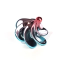 Rainbow wind-powered kinetic spinning top with metallic gradient electroplating finish - Blue Gold Dual-color (Boxed)