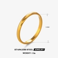 Minimalist gold stainless steel ring with 1.6cm inner diameter and 1.5g weight - US 6 / Gold