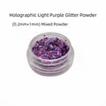 Holografisches hellviolettes Glitzerpulver in 0,2mm und 1mm Mix für Nailart Design - Laser Helllila