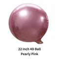 22 inch pearlescent pink 4D round aluminum foil balloon for party decoration - 22 Inch 4D Ball / Pearlescent Pink
