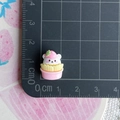 Miniature bear resin cabochon measuring 1.8cm in height for DIY phone case decoration - Bear Ice Cream Pink Cup