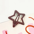 Star-shaped pentagram hair clip in glossy burgundy red finish with enamel coating - Dark Coffee