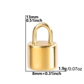 Polished 18k gold plated stainless steel mini padlock pendant for DIY jewelry 13mm - Gold - Lock