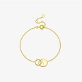 Minimalistisches S925 Sterlingsilber Armband mit ineinandergreifenden Ringen in Gold - 925er Silber / 18K Gold
