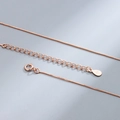 S925 sterling silver box chain necklace in rose gold finish with spring ring clasp - Box Chain 16+2in / Rose Gold