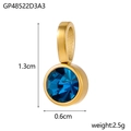 Macro detail of a 1.3cm gold-plated titanium pendant with a faceted blue birthstone - Gp48522d3a3 (13cm*0.6cm)