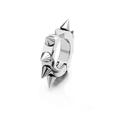 Silver stainless steel punk stud earring with sharp cone rivets and polished finish - 8-Spike Ear Clip / Steel