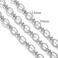 Polished silver stainless steel hip hop chain links in 14mm and 10mm widths - JC956-A Silver Heavy Chain 14mm/10mm