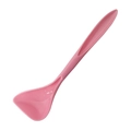 Pink silicone pet food spoon with a curved triangular head and a long ergonomic handle - Pink Spoon