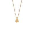 Élégant collier avec pendentif trèfle doré en acier inoxydable sur fond blanc pur - Petit Style de Trèfle à Quatre Feuilles(5#)