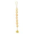 Handmade 7 chakras raw yellow crystal stones hanging ornament with woven mesh wrap - Topaz