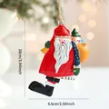 Pendaglio vintage Babbo Natale in ferro rosso con barba bianca e altezza 10cm - Ornamento Babbo Natale in Ferro Stile A