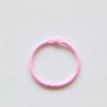 Pink painted metal round binder ring for DIY crafts and keychains with hinge - Light Pink