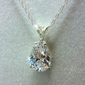 Elegant pear-cut cubic zirconia pendant necklace with a shimmering silver finish chain - XL250 Pear/Teardrop Shape