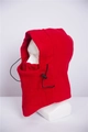 Winter thermal cycling balaclava in red fleece with windproof ear and face protection - Red