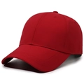Gorra de béisbol roja clásica de seis paneles con visera curva y diseño minimalista - Rojo