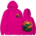 Rose pink Alligator Alcatraz hoodie with palm tree graphics for men and women - Rose Red
