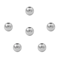 Polished stainless steel beads set of six silver round spacer charms for jewelry making - Round Beads 4mm Hole 1.5mm (50pcs/Bag) / Steel