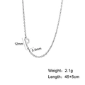 Silver stainless steel sideways letter P initial necklace with dimensions and weight specs - Letter P