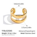 Detailsicht des zweilagigen Edelstahl-Armreifs in Gold mit genauen Maßen und Gewichtsangaben - Gold Zweilagiger Offener Stil (YYBL025085)