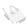 Gancio per piatti adesivo quadrato bianco da 3,2 cm con triangolo in metallo - Grande Quadrato / Senza Adesivo