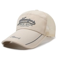 Beige mesh baseball cap with Newyork embroidery for breathable summer outdoor sun protection - Adjustable / Khaki