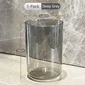 Deep grey translucent glass toothbrush cup for bathroom wall-mounted holder set - Toothbrush Cup - Grey