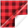 Festive red and black buffalo plaid gift wrapping paper for Christmas and holiday presents - Red Plaid / 50*70cm