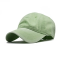 Adjustable light green cotton baseball cap with curved brim for casual sports - Adjustable / Adult Washed Fruit Green
