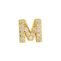 Classic 18k gold plated alphabet M pendant necklace with sparkling micro-pave crystals - M