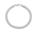 Minimalist silver stainless steel flat snake bone chain bracelet with lobster clasp - 5mm-16.5cm (33319) / Steel