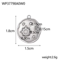 Detailed view of vintage sun pendant with size measurements 1.8cm x 1.5cm - WP37798A0W0-Silver Hammered Totem