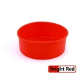 Flexible round silicone cake mold in bright red for baking round mousse and bread - Red