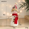 Plüsch-Schneemann Weihnachtsfigur mit roter Strickmütze und Maßen 38x20x9cm - Mittlerer Schneemann