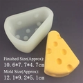 Detailed comparison of cheese-shaped silicone mold and finished yellow cake dessert model - Large Rounded Corner Cheese Mold