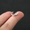 Elegant silver U-shaped ear cuff with pave-set sparkling zircons for non-pierced ears - 2# / Silver