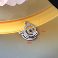 Silberner Schneckenanhänger mit Glitzersteinen für DIY Schmuckherstellung 19x18mm - Schnecke / 130 Silber